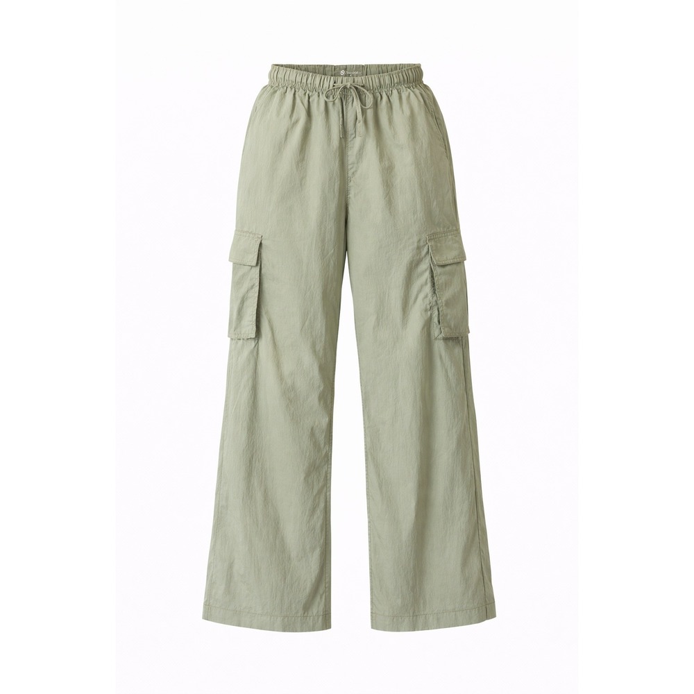 Gilly Hicks Olive Green Wide Leg Cargo Pants Drawstring‎ Waist Size S